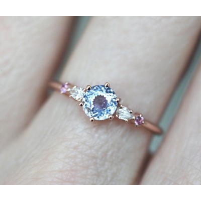 Calliope Lavender Sapphire Diamond Ring
