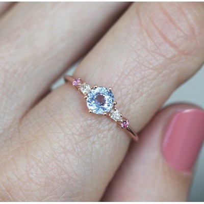 Calliope Lavender Sapphire Diamond Ring
