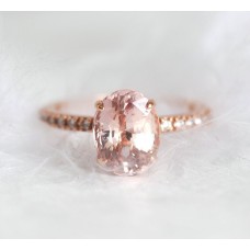 Carla Peach Sapphire Diamond Ring