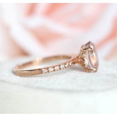 Carla Peach Sapphire Diamond Ring
