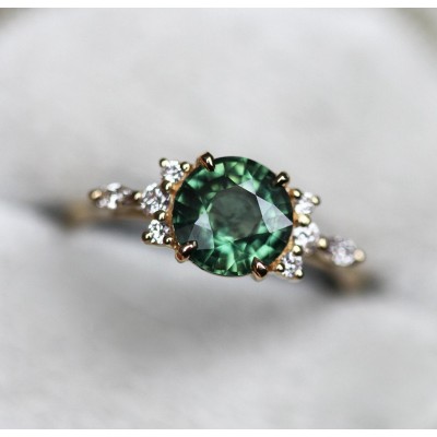 Constance Green Sapphire Diamond Ring
