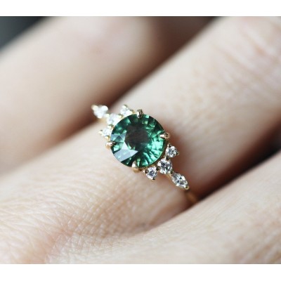 Constance Green Sapphire Diamond Ring
