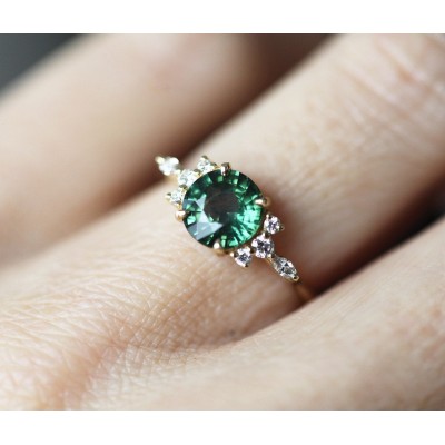 Constance Green Sapphire Diamond Ring
