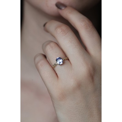 Cyra Lavender Sapphire Diamond Ring
