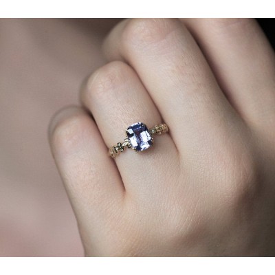 Cyra Lavender Sapphire Diamond Ring
