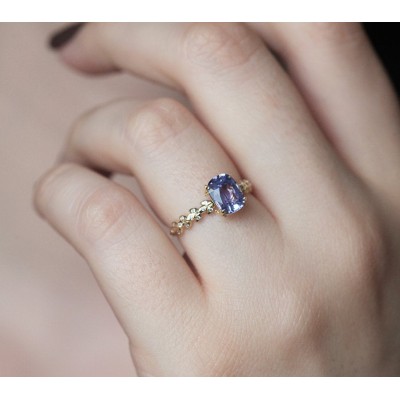 Cyra Lavender Sapphire Diamond Ring
