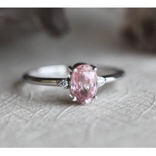 Darra Peach Sapphire Diamond Ring