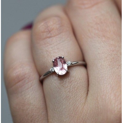 Darra Peach Sapphire Diamond Ring

