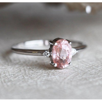 Darra Peach Sapphire Diamond Ring
