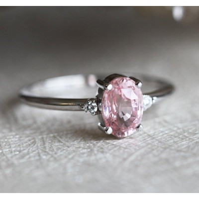 Darra Peach Sapphire Diamond Ring
