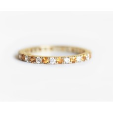 Diamond & Orange Sapphire Eternity Ring