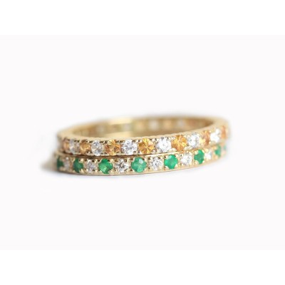 Diamond & Orange Sapphire Eternity Ring
