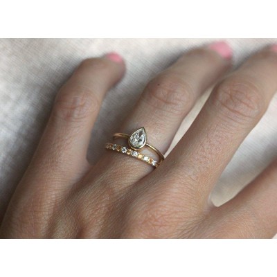 Diamond & Orange Sapphire Eternity Ring
