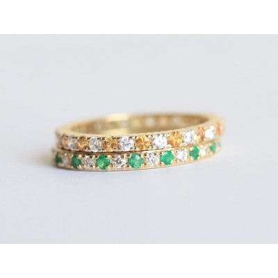 Diamond & Orange Sapphire Eternity Ring
