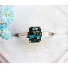 Dolores Teal Sapphire Diamond Ring