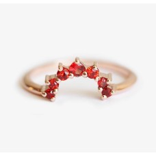 Hot Orange Sapphire Ring, Rose Gold Sapphire Ring