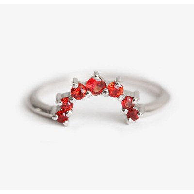 Hot Orange Sapphire Ring, Rose Gold Sapphire Ring
