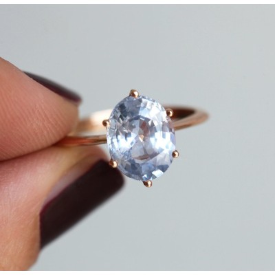 Jackie Lavender Sapphire Solitaire Ring
