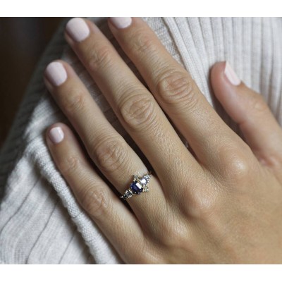 Jaylin Purple Sapphire Cluster Ring

