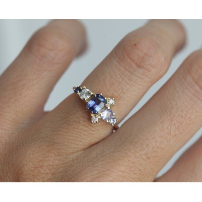 Jaylin Purple Sapphire Cluster Ring
