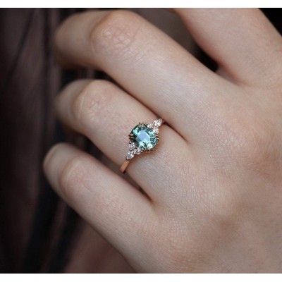 Judy Ceylon Sapphire Diamonds Ring

