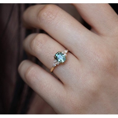 Judy Ceylon Sapphire Diamonds Ring
