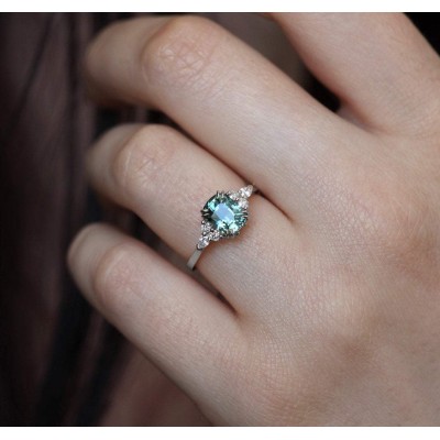 Judy Ceylon Sapphire Diamonds Ring
