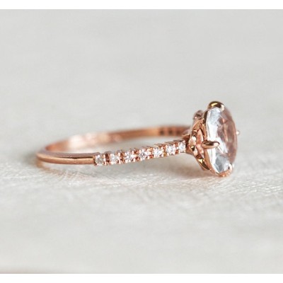 Kourtney Ceylon White Sapphire Diamond Ring - READY TO SHIP
