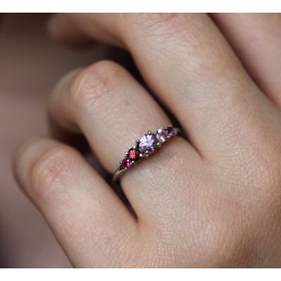 Kris Lavender Sapphire Cluster Ring
