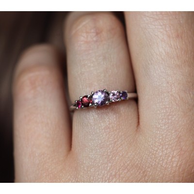 Kris Lavender Sapphire Cluster Ring

