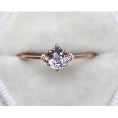 Liz Lavender Sapphire Diamond Ring
