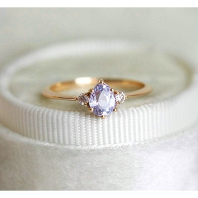 Liz Lavender Sapphire Diamond Ring
