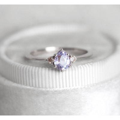 Liz Lavender Sapphire Diamond Ring
