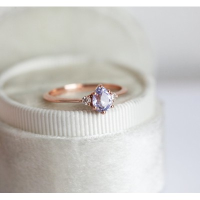 Liz Lavender Sapphire Diamond Ring
