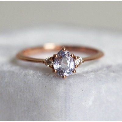 Liz Lavender Sapphire Diamond Ring
