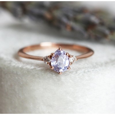 Liz Lavender Sapphire Diamond Ring
