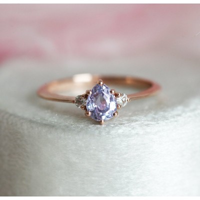 Liz Lavender Sapphire Diamond Ring
