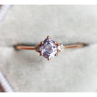 Liz Lavender Sapphire Diamond Ring
