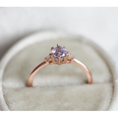 Liz Lavender Sapphire Diamond Ring
