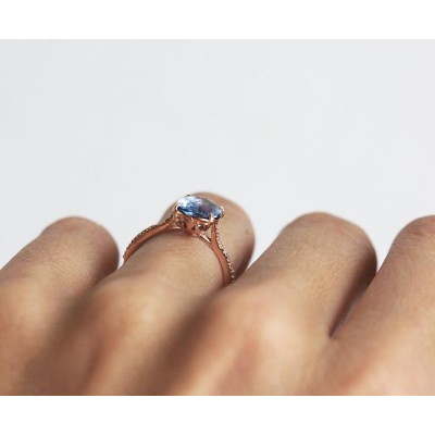 Rachel Ceylon Sapphire Diamond Ring
