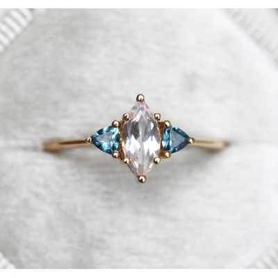 Rain White Sapphire Topaz Ring
