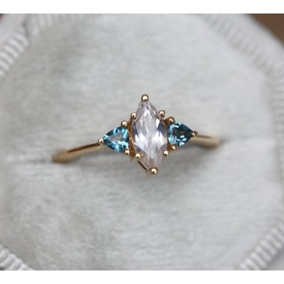 Rain White Sapphire Topaz Ring
