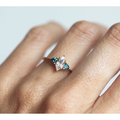 Rain White Sapphire Topaz Ring
