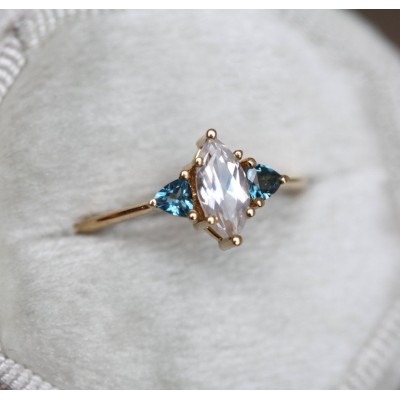 Rain White Sapphire Topaz Ring
