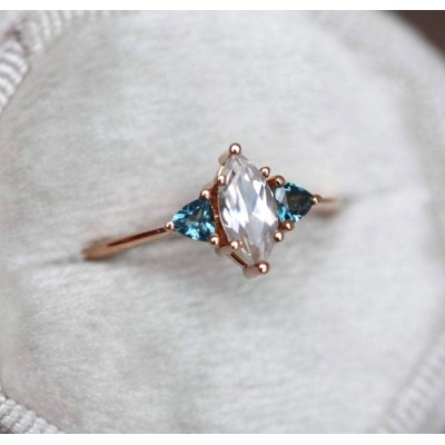 Rain White Sapphire Topaz Ring
