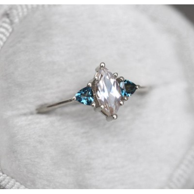 Rain White Sapphire Topaz Ring
