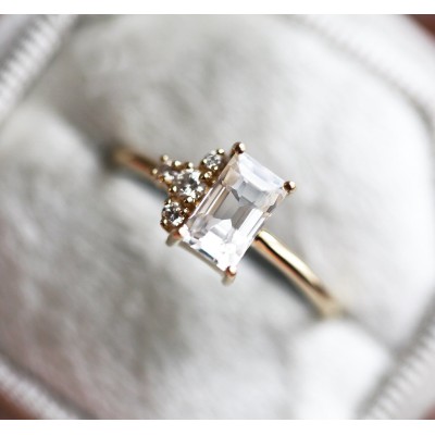 Theodore White Sapphire Diamond Ring
