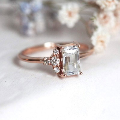 Theodore White Sapphire Diamond Ring
