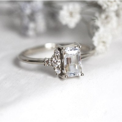 Theodore White Sapphire Diamond Ring
