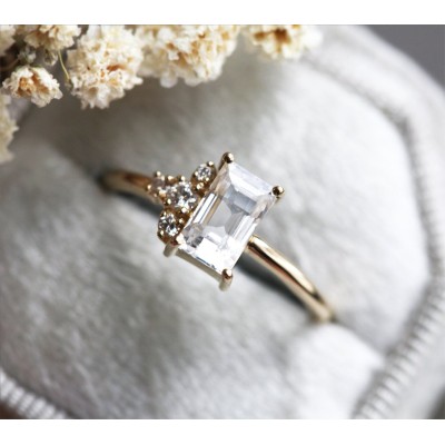 Theodore White Sapphire Diamond Ring
